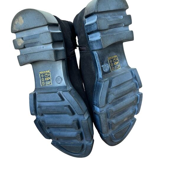 Free People Black Suede Chunky Platform Chelsea Boots - Size 38 / 7.5 - Picture 7 of 9